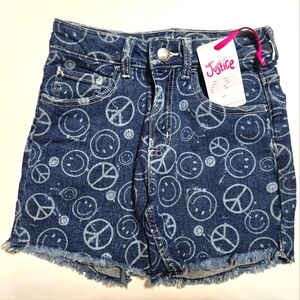 NWT size 14 Justice smiley Jean shorts